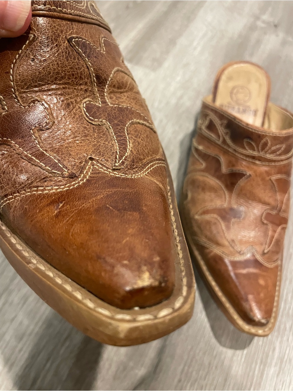 Durango Brown Leather Slip-On Western Mules - Picture 8 of 10